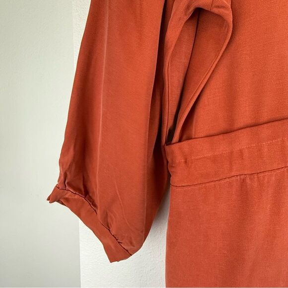 Eve Gravel Rust Sonora Dress Tie Waist Womens Size Medium Pockets - Picture 7 of 14